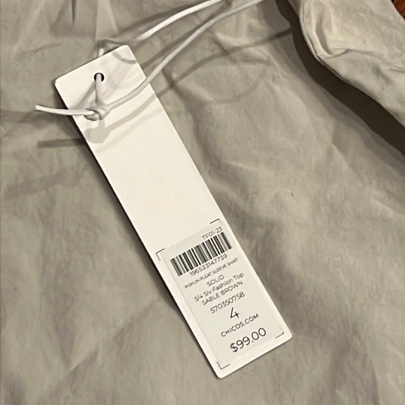 ⭐️ New Chico’s Poplin Drop Shoulder Top Size 4 XXL - Picture 4 of 10